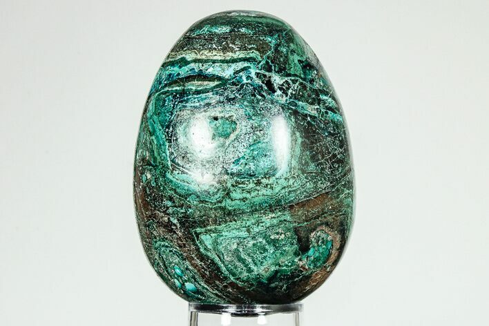 Polished Chrysocolla & Malachite Egg - Peru #207610